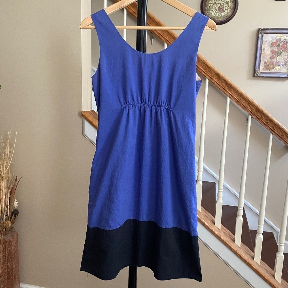 Vince Azure Blue Black Block Summer Dress Size Small - Picture 4 of 12